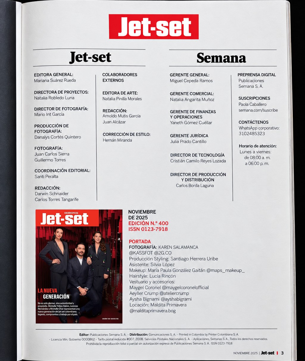 Jet-Set · créditos de la edición